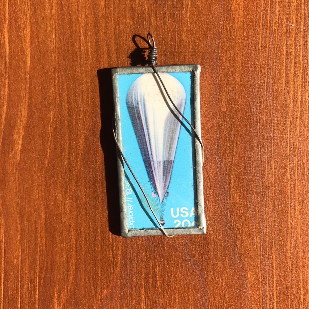 Vintage Stamps Charm - necklace
